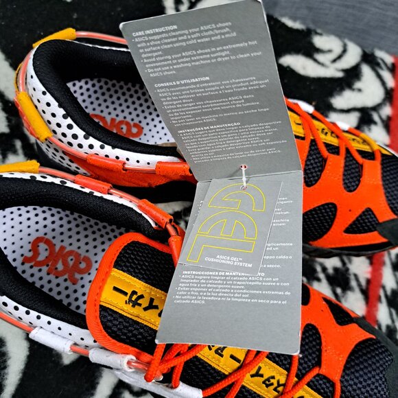 Size 8 Men Asics Tiger Gel-Mai Happy Chaos White/Orange Brand New - Picture 8 of 10